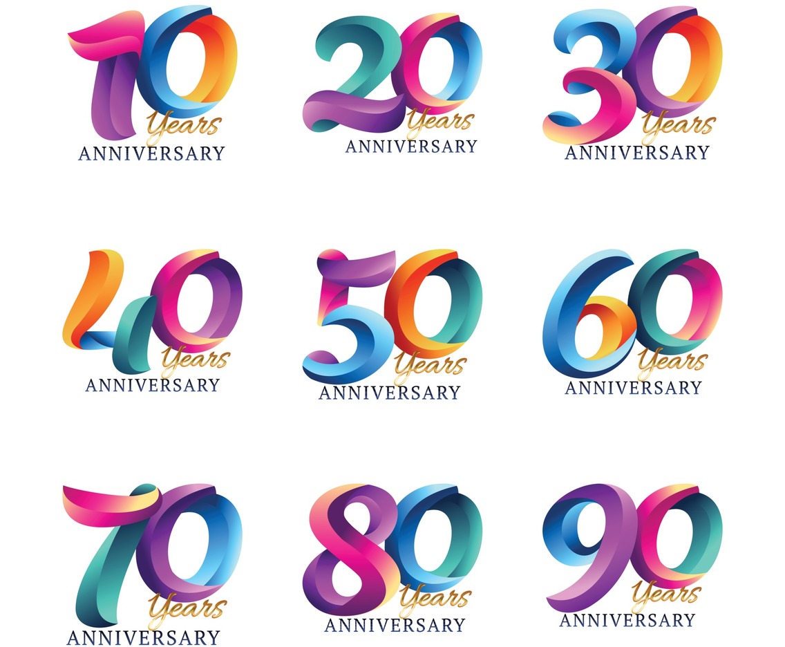 Colorful Anniversary Logotype Templates