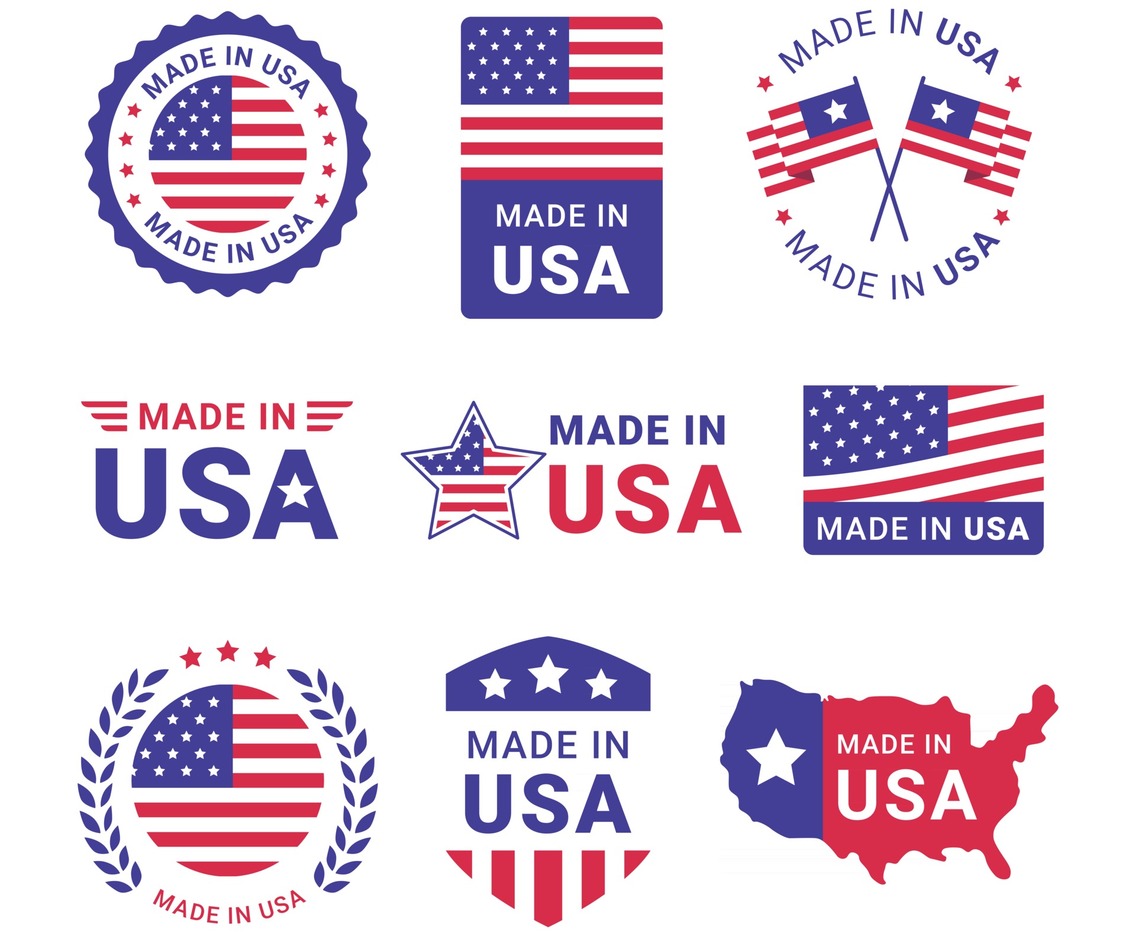 Set of Made in USA Label
