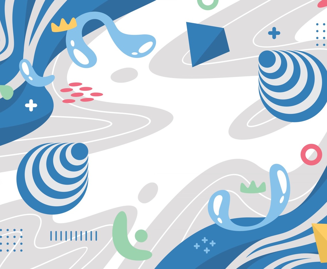 Variety of Cute Shapes Abstract Background