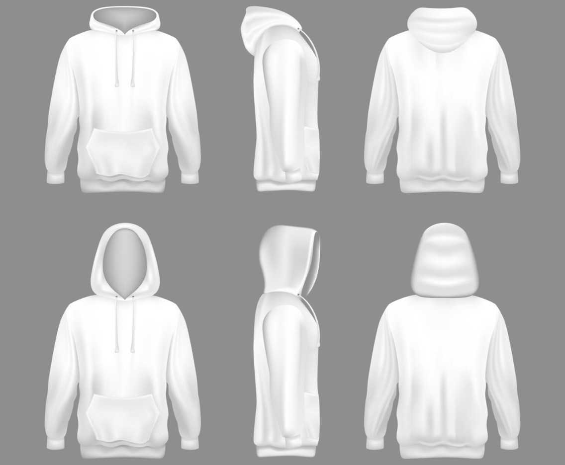 Realistic Hoodie White Color