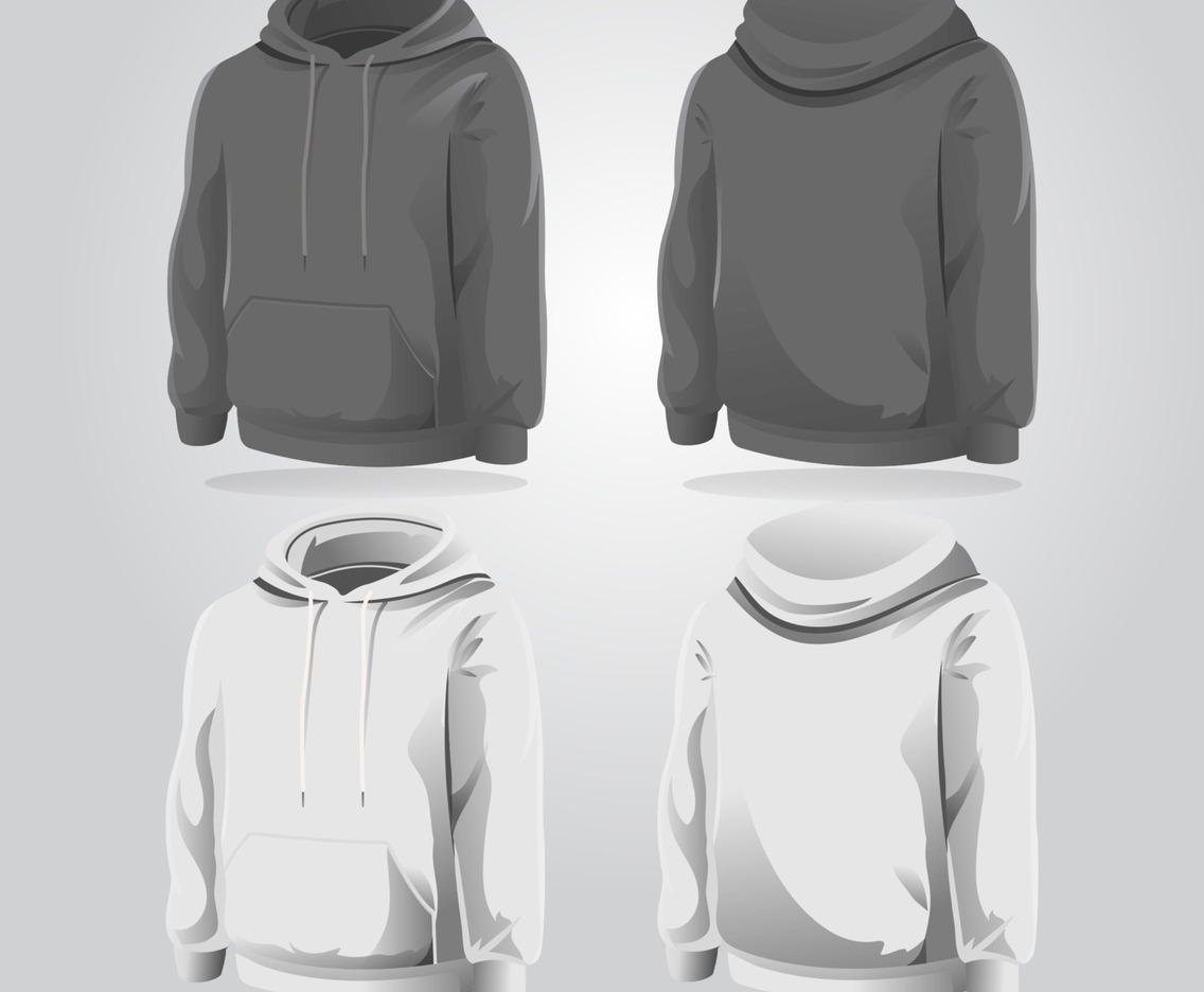Simple Long Sleeves Hoodie Template