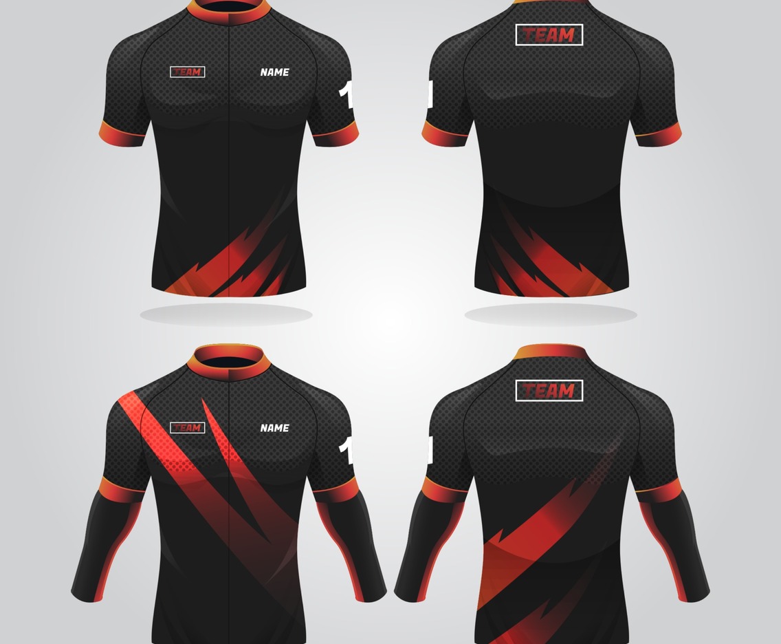 Black And Red Cycling Jersey Template