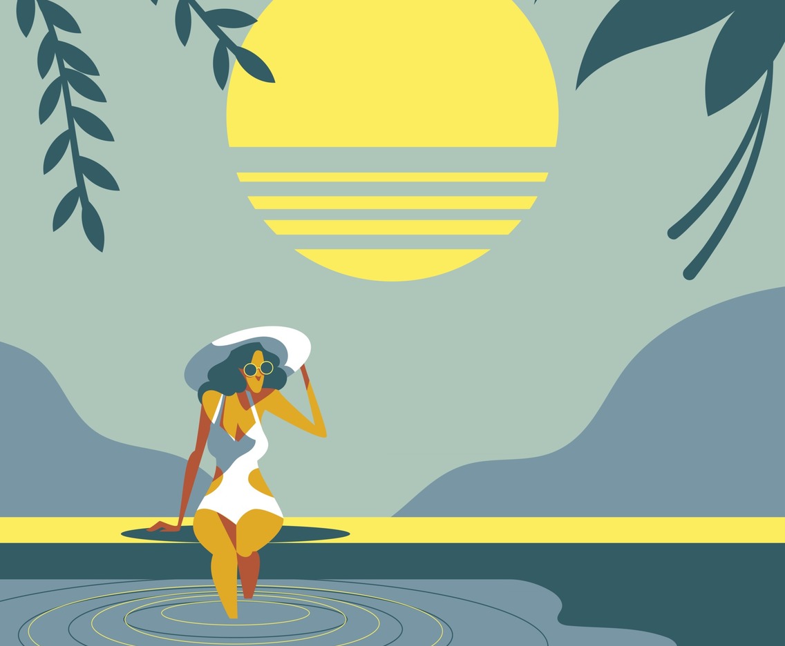 Summer Swimming Pool Girl