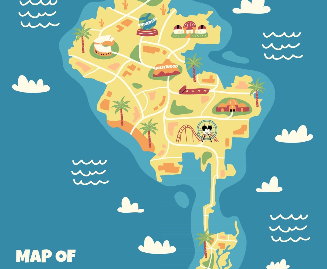 Handdrawn Los Angeles Map