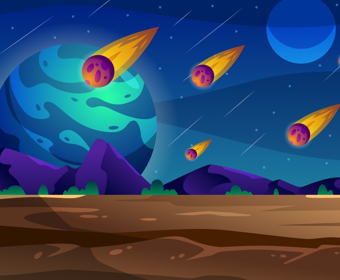 Meteor Rain in a Planet