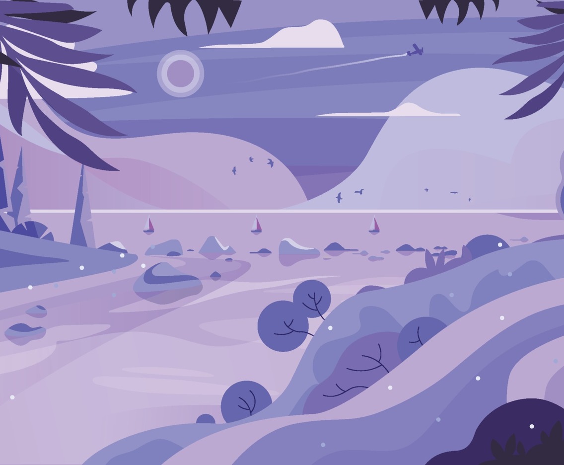 Pastel Purple River Scenery Concept