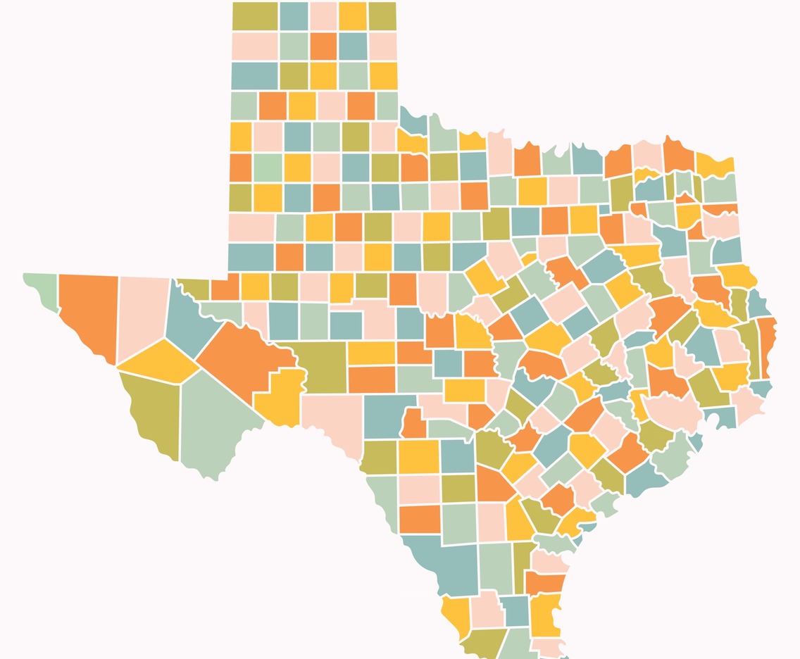 Map of Texas State Region