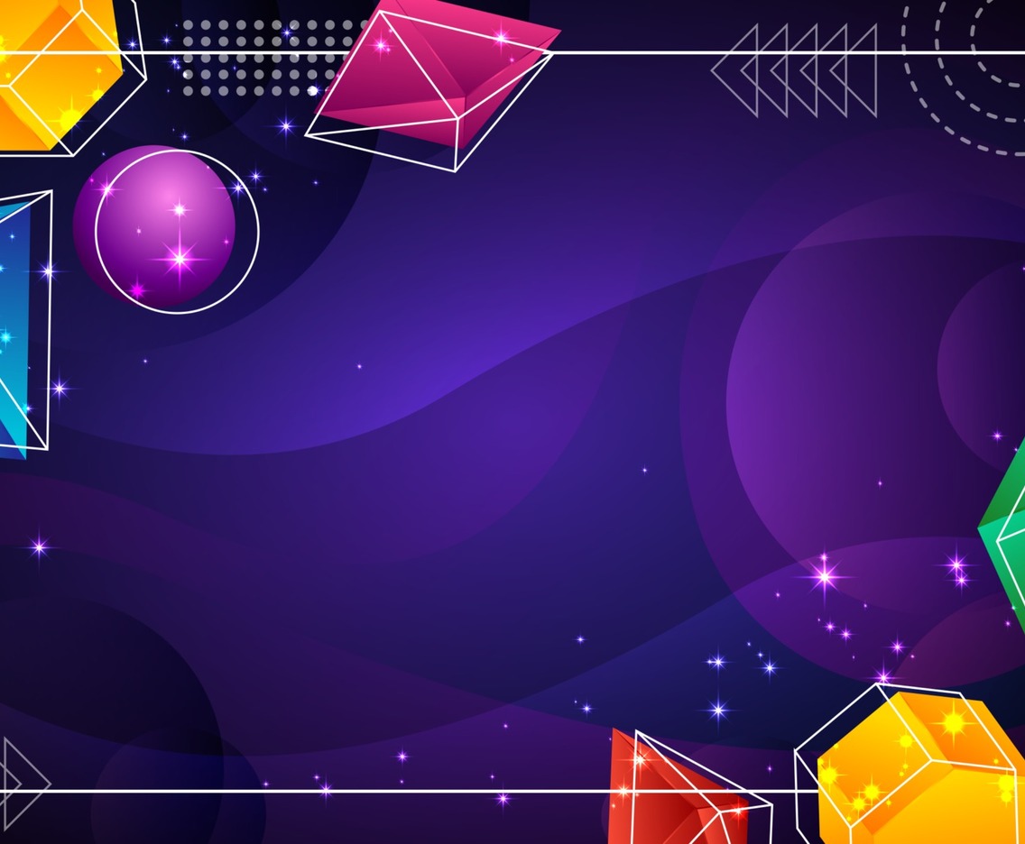 Abstract Modern 3D Geometric Shape with Sparkling