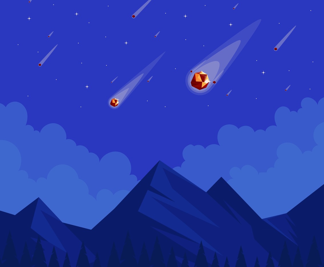 Meteor Rain at Night