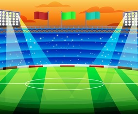 Crowded Soccer Stadium at Afternoon Game