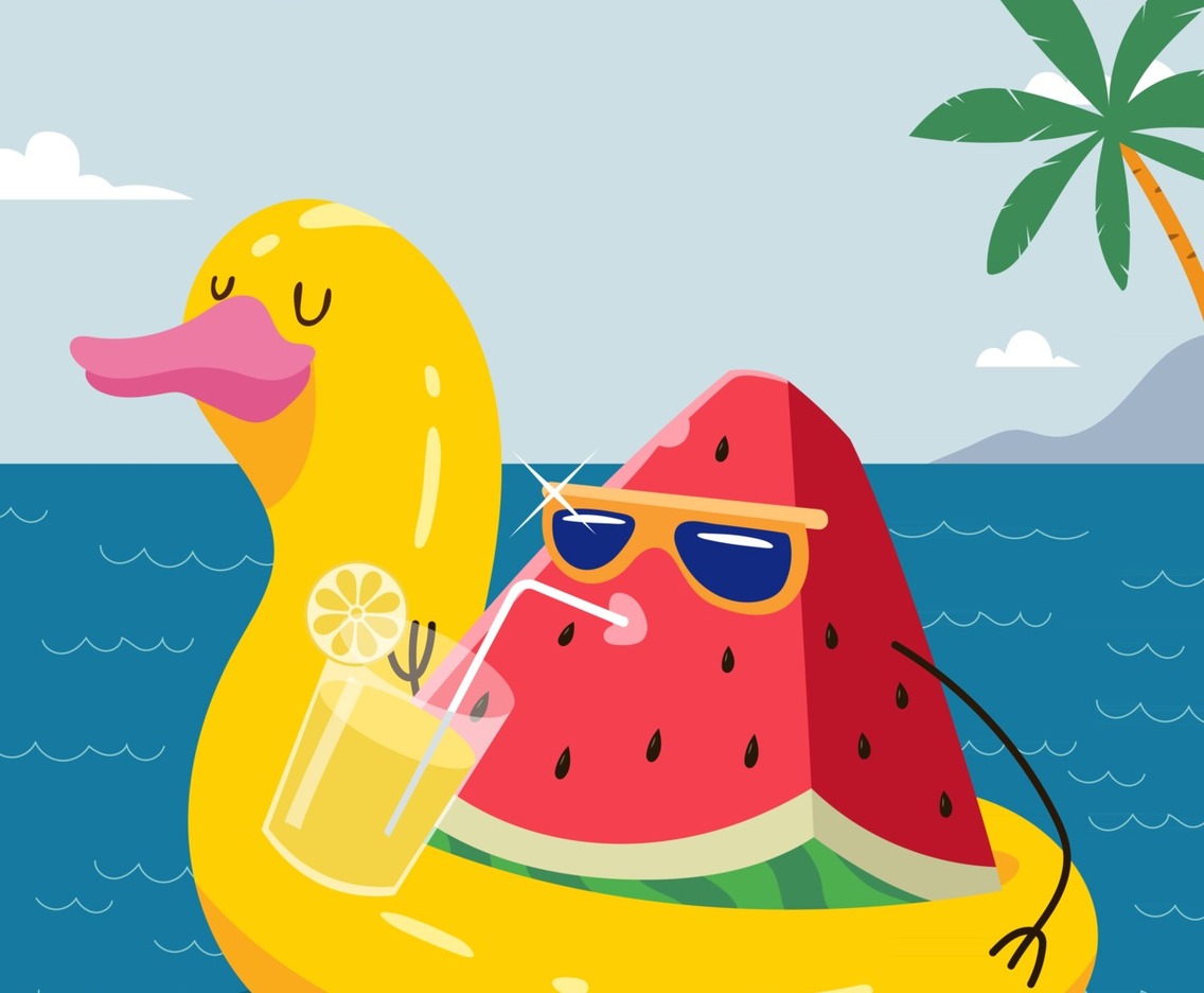 Watermelon Enjoy Summer at Beach