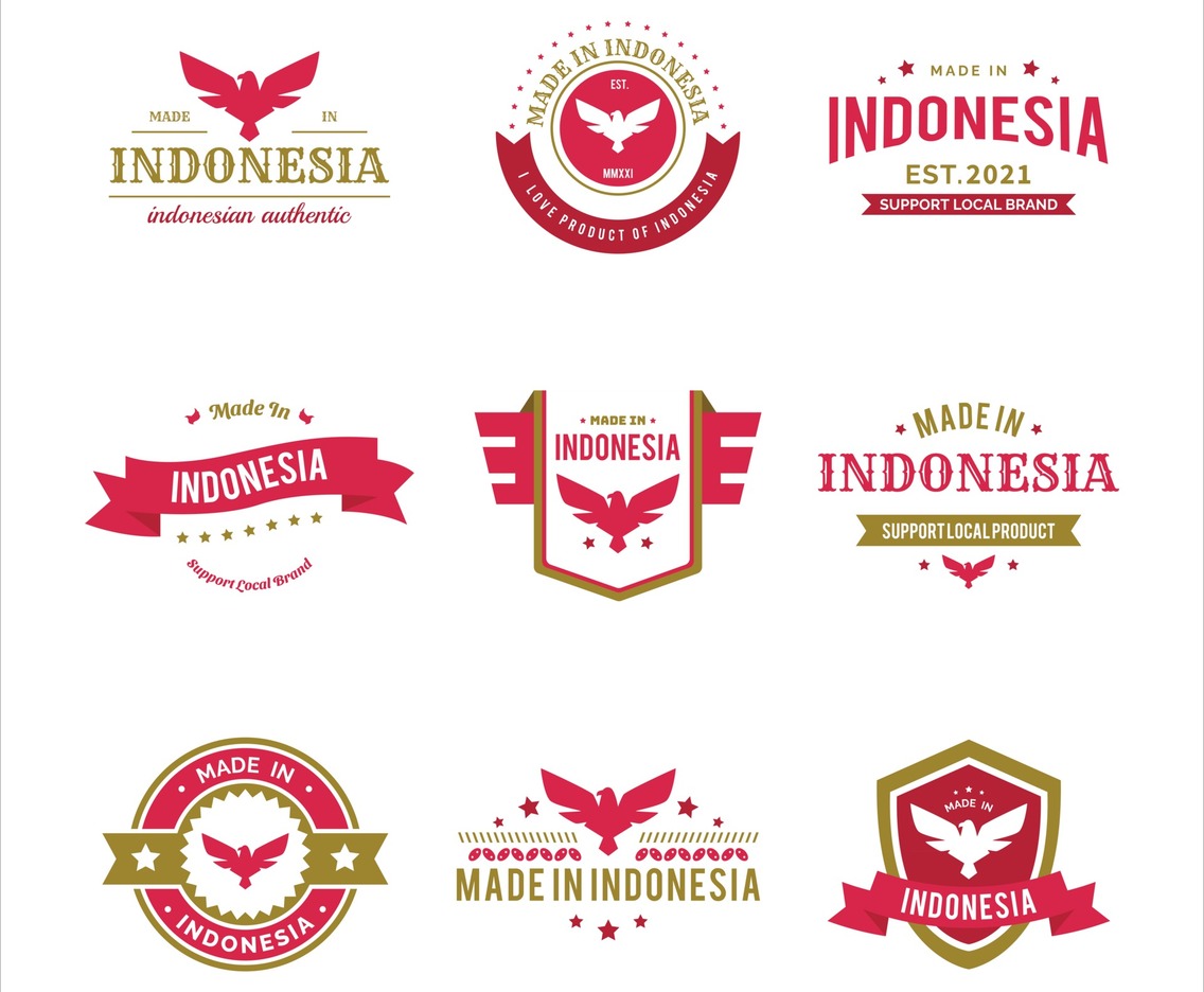 Garuda Made in Indonesia Badge Logo Set