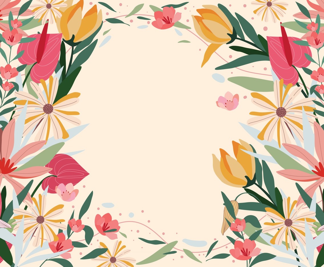 Colorful Flat Abstract Blooming Background