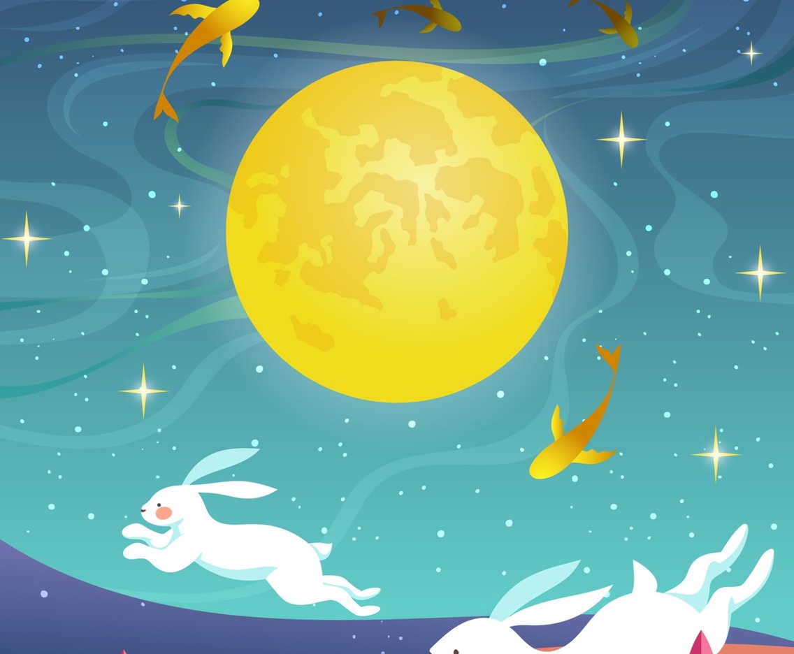 Lovely Rabbit and Happy Mid Autumn