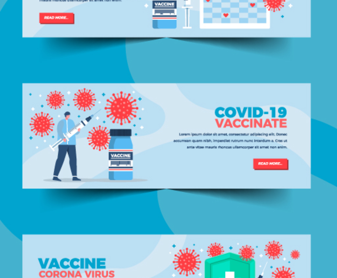 Flat Minimalist Covid 19 Vaccine Banner