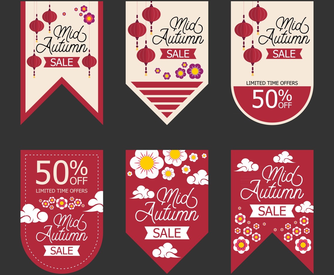 Mid Autumn Sale Badge Label Set