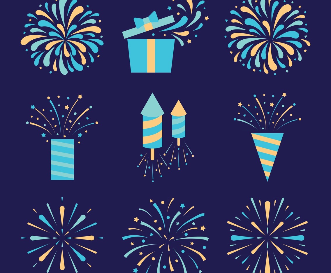 Festive Firework Icon Set