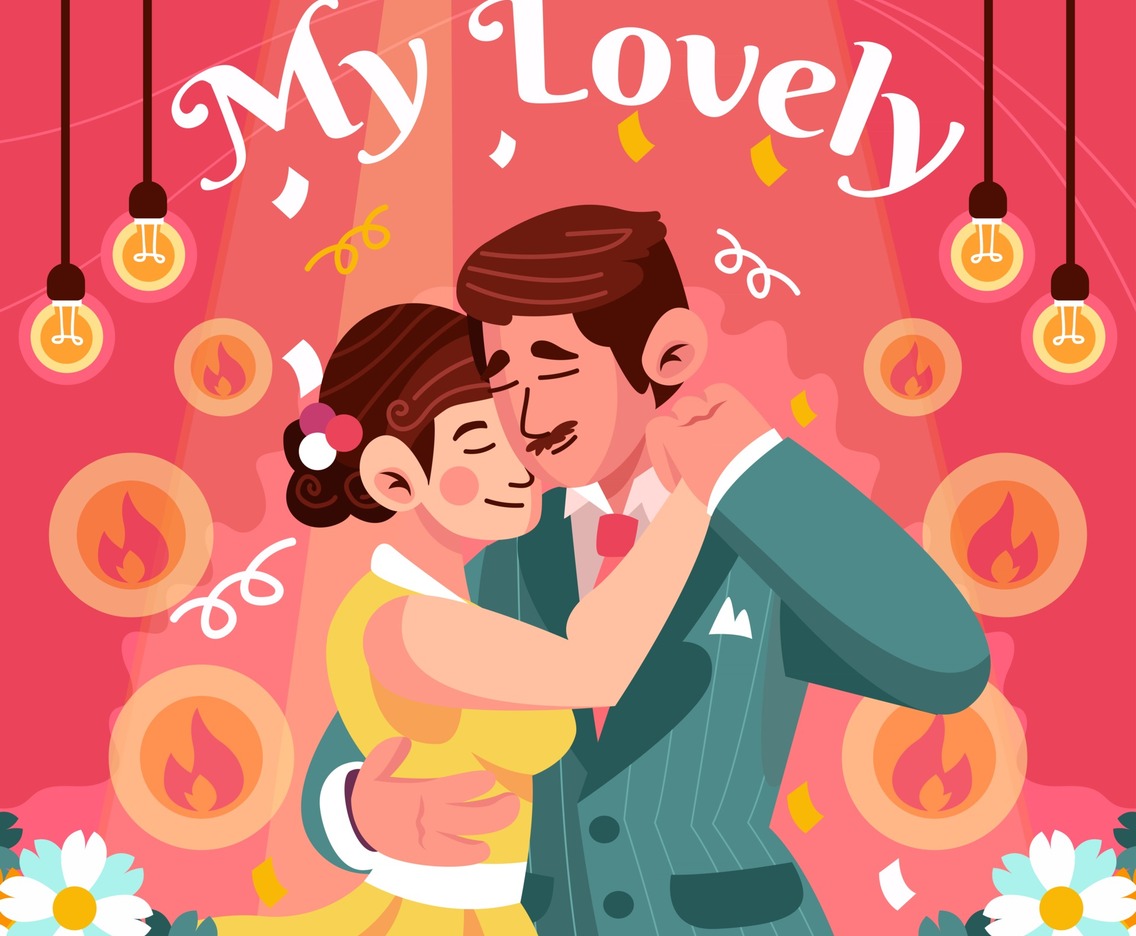Husband and Wife Dancing with Love