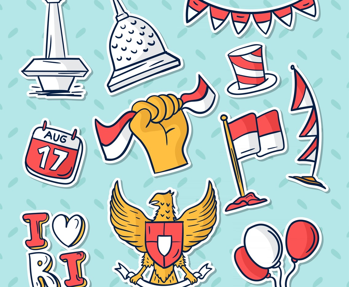 Indonesia Independence Day Sticker Set
