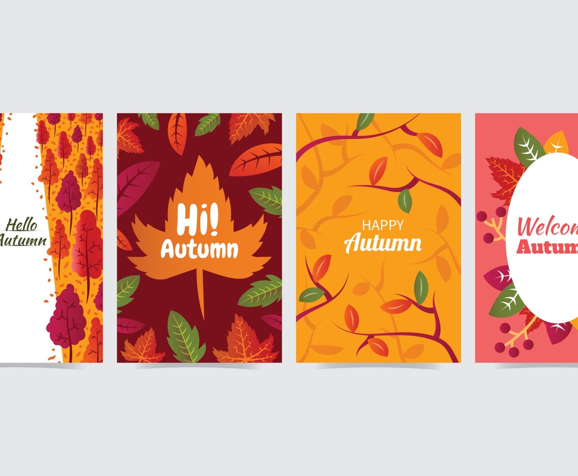 Autumn Card Background Template Set