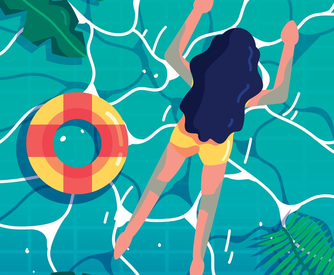 Girl Enjoying Summer at Swimming Pool