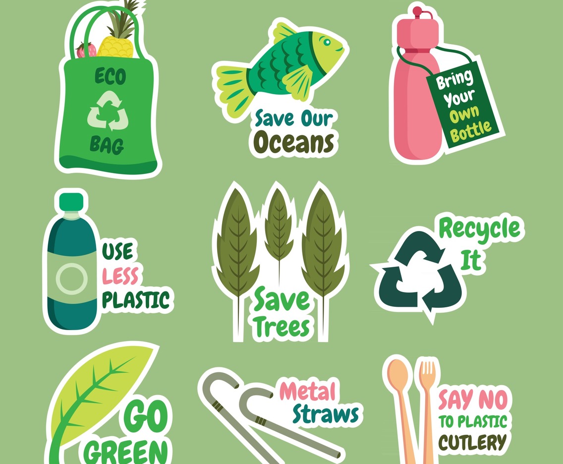 No Plastic Sticker Template Set