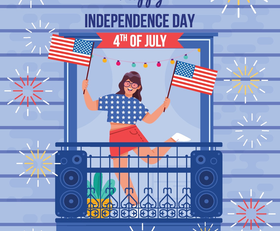Woman Celebrate Fourth July