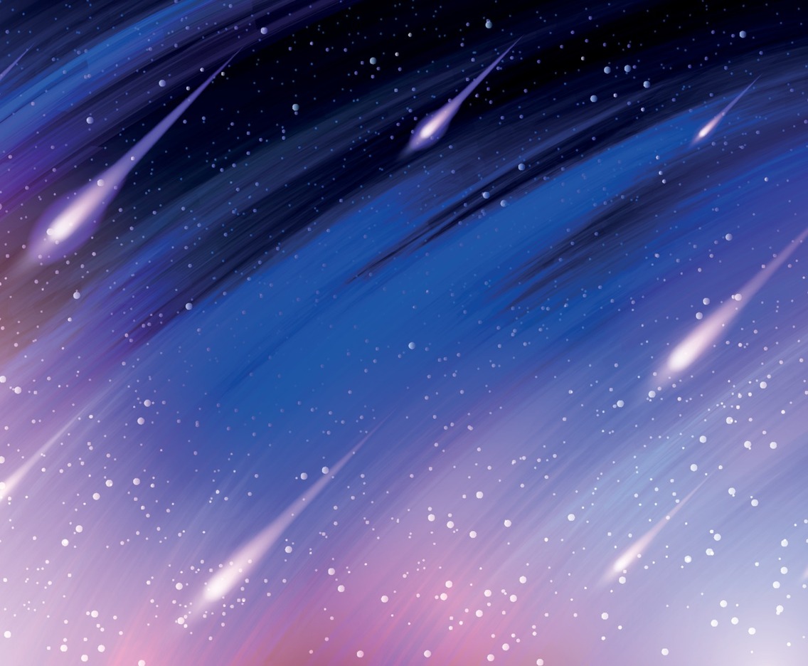 Meteor Shower in The Dark Sky