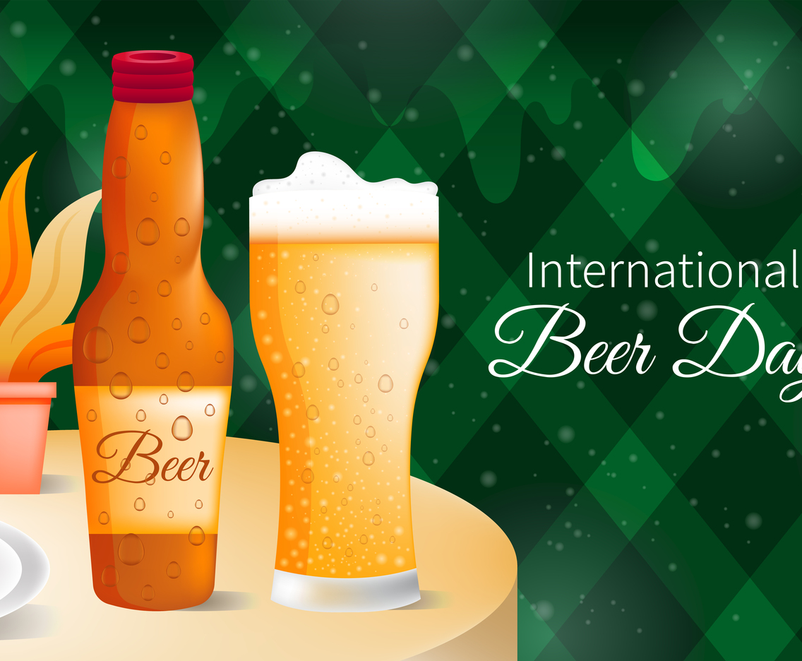 International Beer Day Background Template