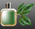 Perfume Bottle And Leaves