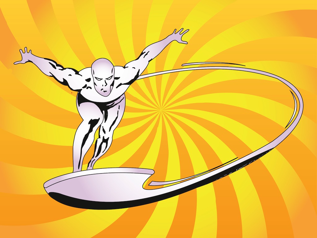 Silver Surfer Vector Vector Art & Graphics 