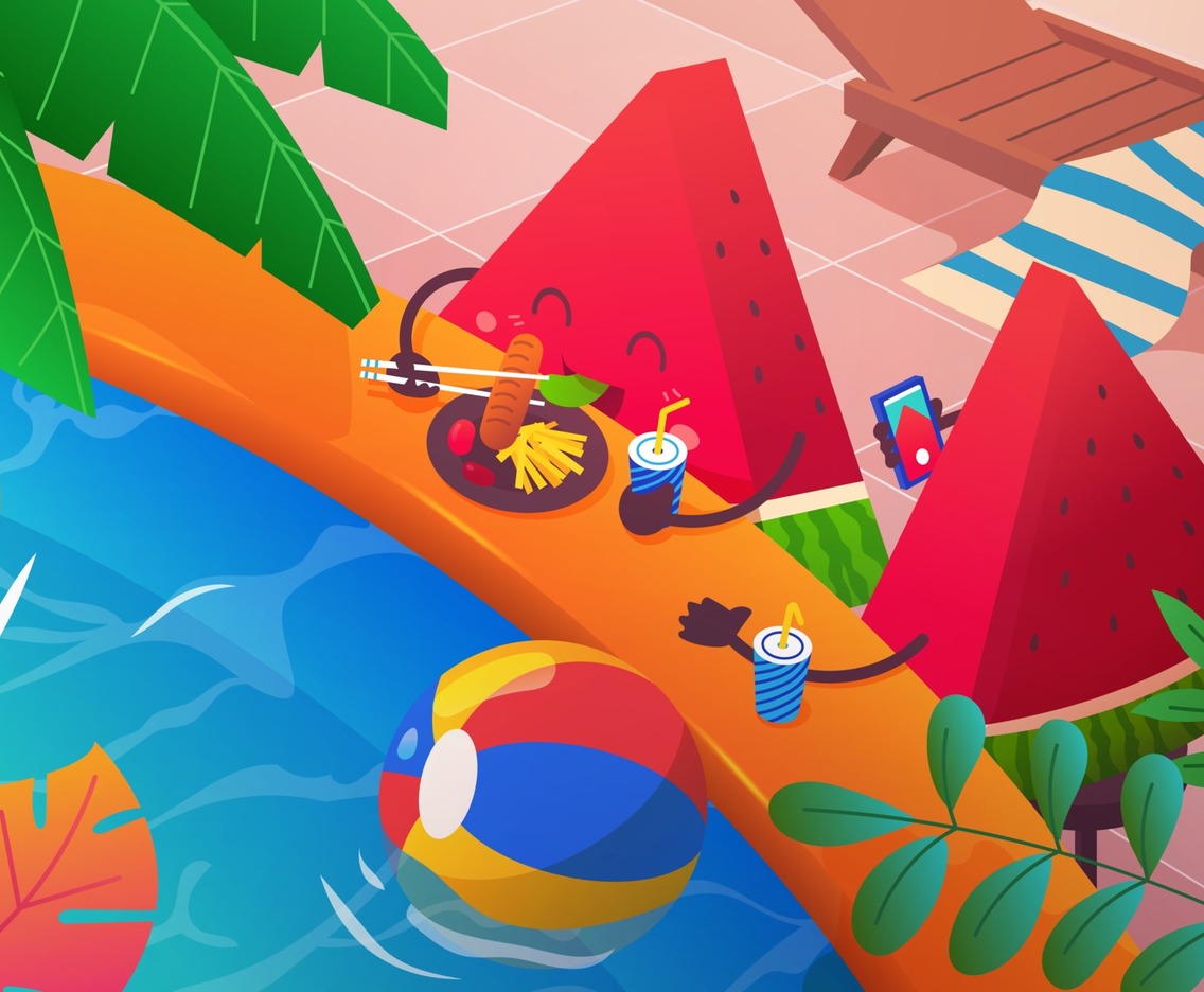 Watermelon Cartoon Character