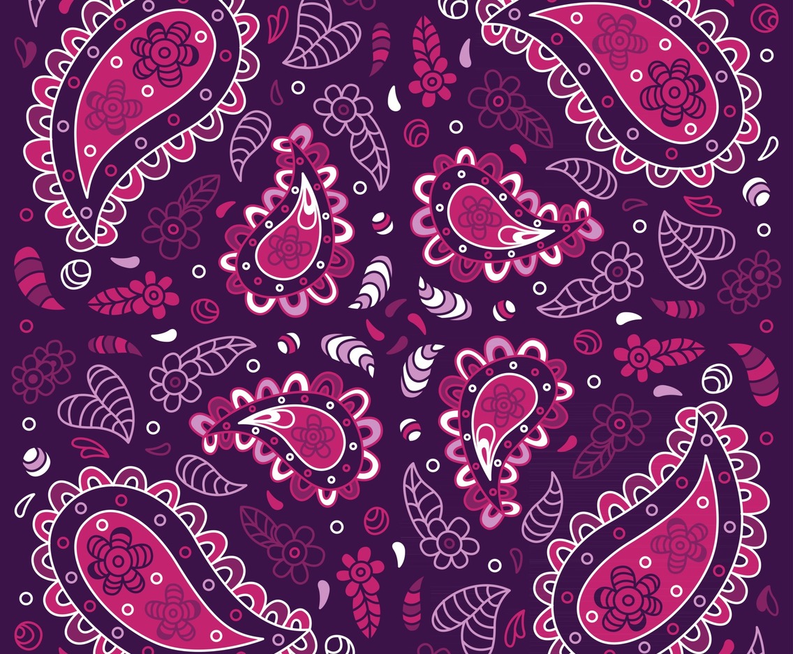 Handdrawn paisley bandana pattern