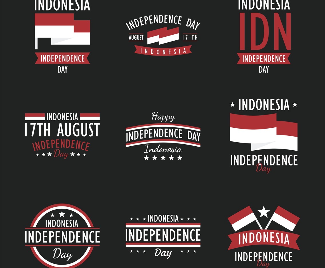 Indonesia Independence Day Sticker Set