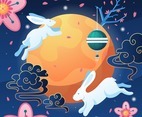Shiny Moon at Mid Autumn Festival Celebration