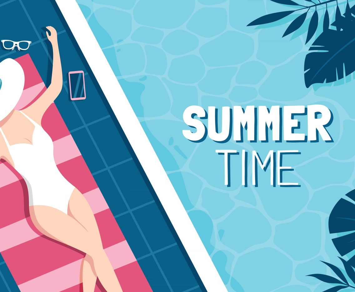 A Woman Sunbathing by the Pool