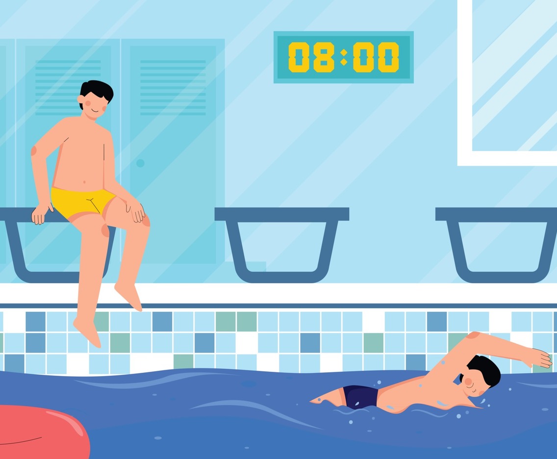 People Swimming in Pool Concept