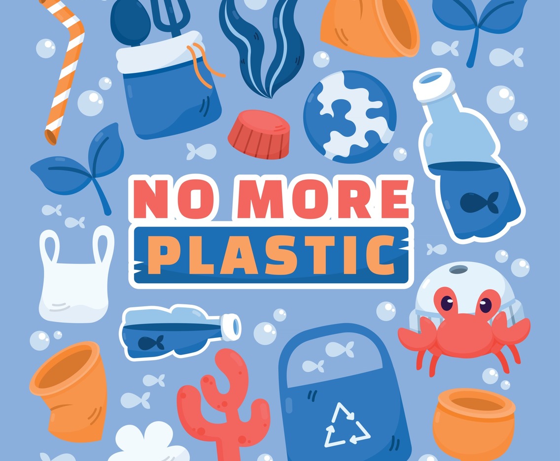 No More Plastic Stickers Vector Art & Graphics | freevector.com