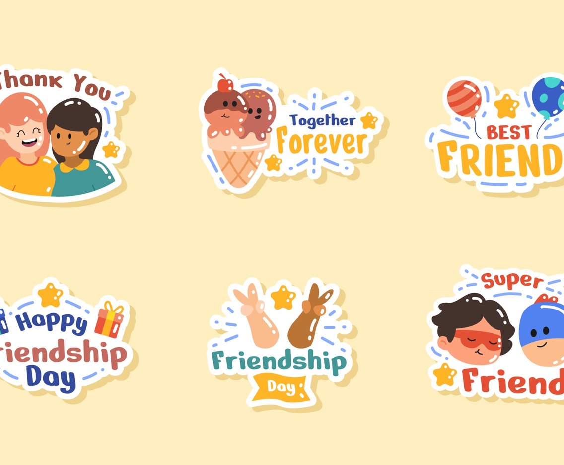 Friendship Day Appreciation Sticker Set