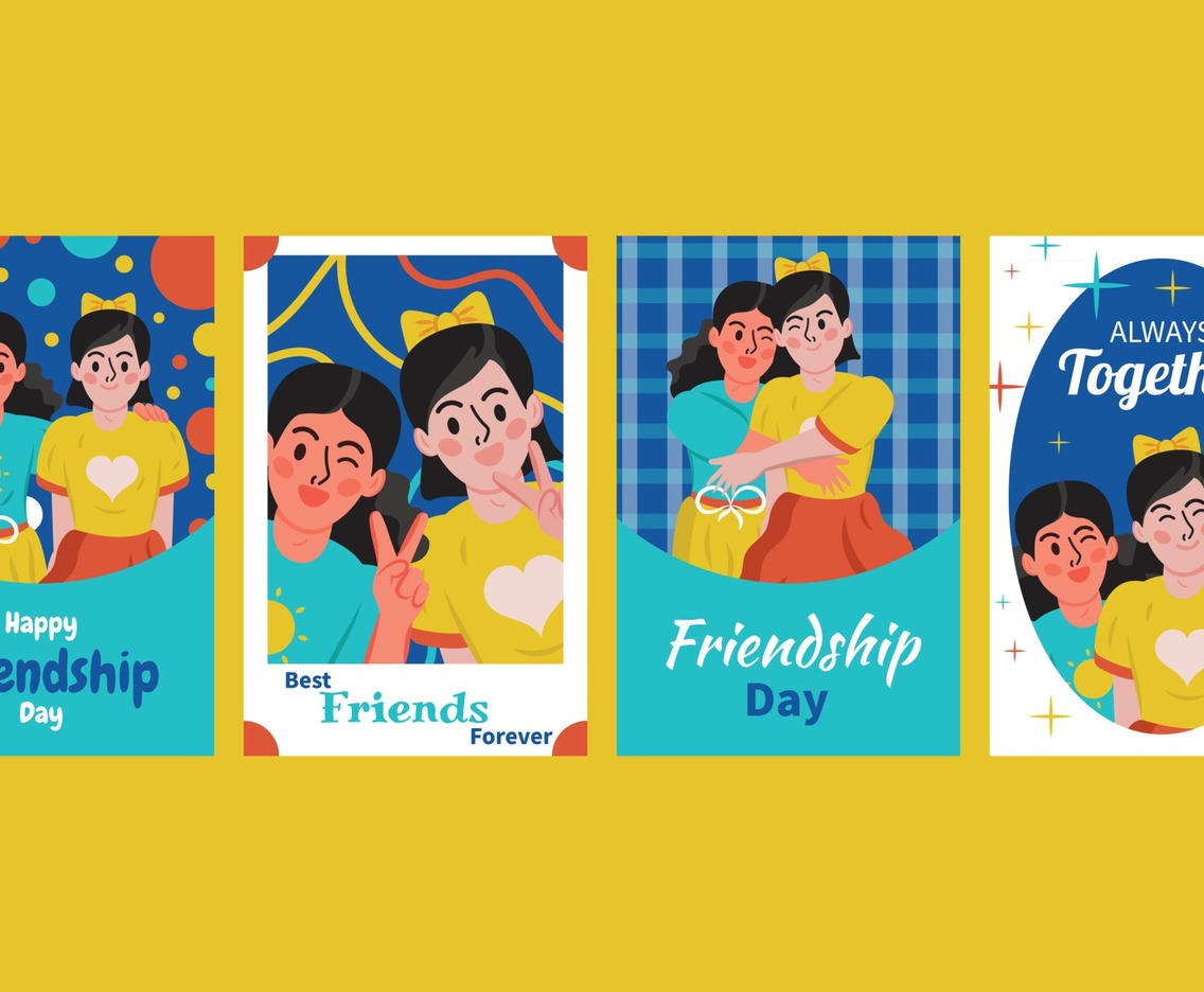 Happy Friendship Day Card Template Set