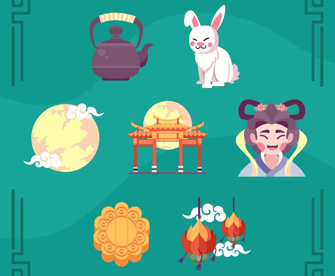 Cute Mid Autumn Icons