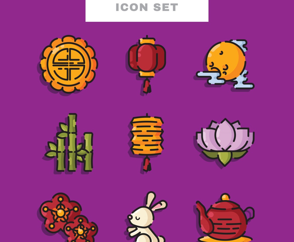 Mid Autumn Icon Set