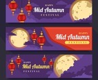 Peaceful Moonlight Mid Autumn Festival Banner