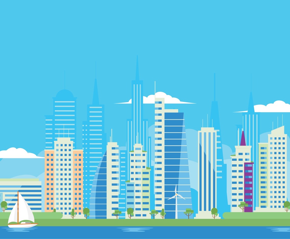 Modern Skycraper City Building Background