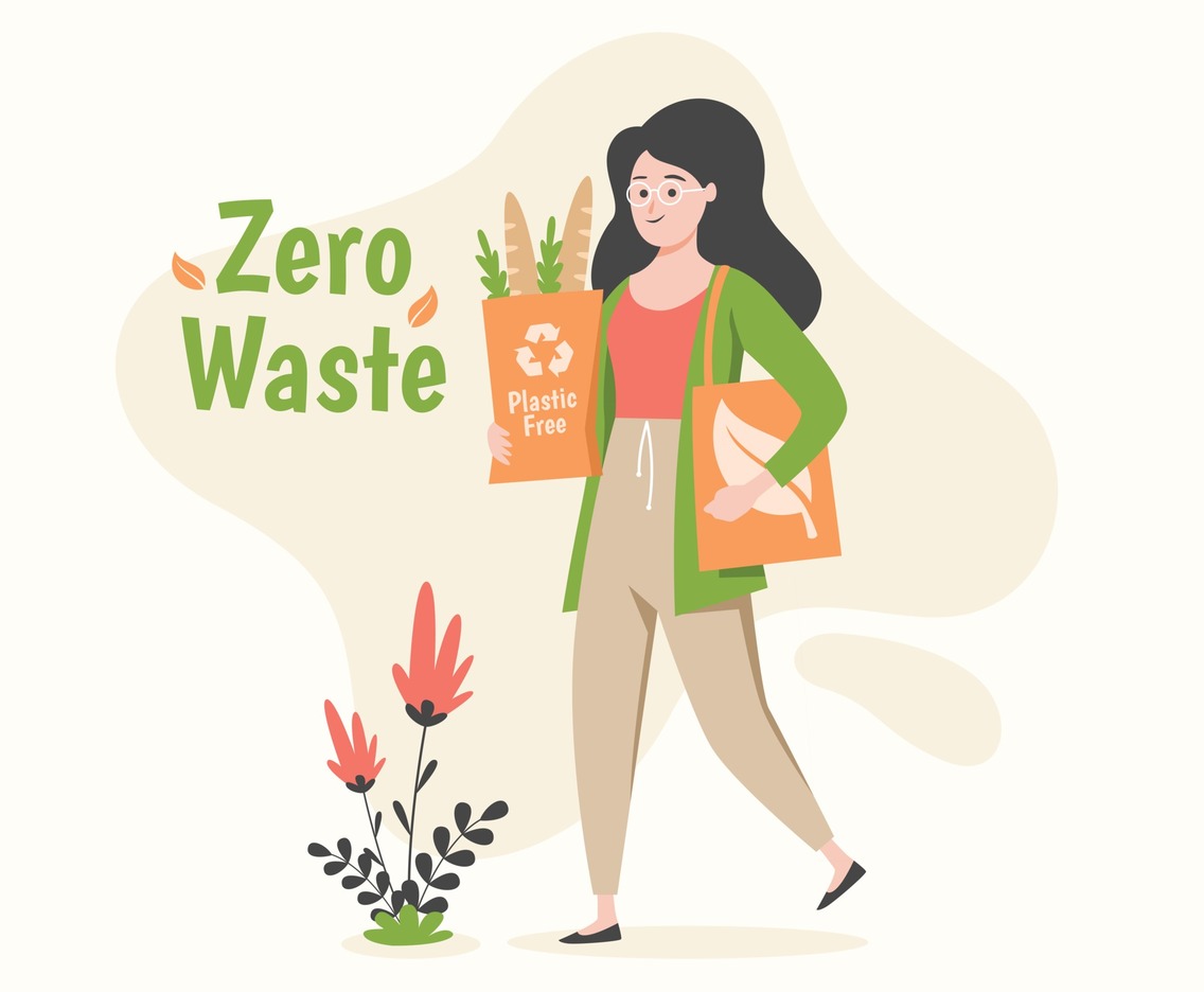 Shopping with Reusable Bag