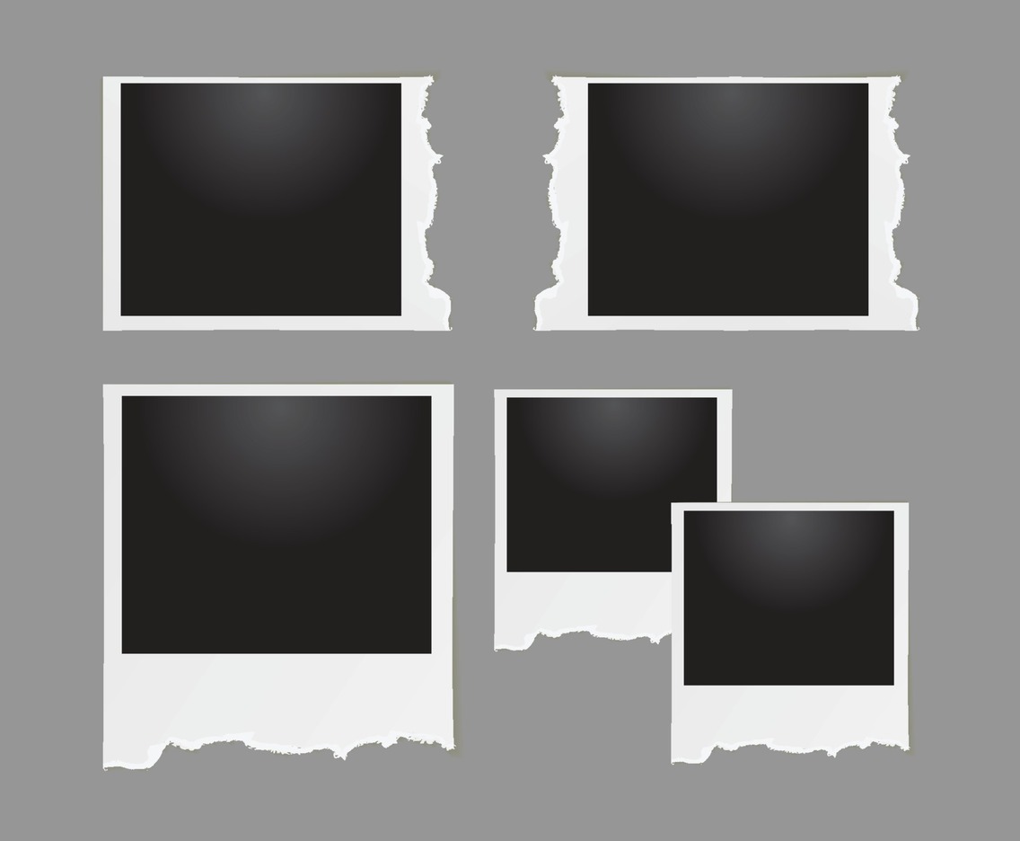 Torned Isolated Vintage Photo Frame Concept