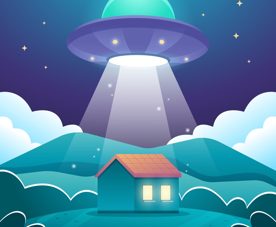 UFO Flying Over the House