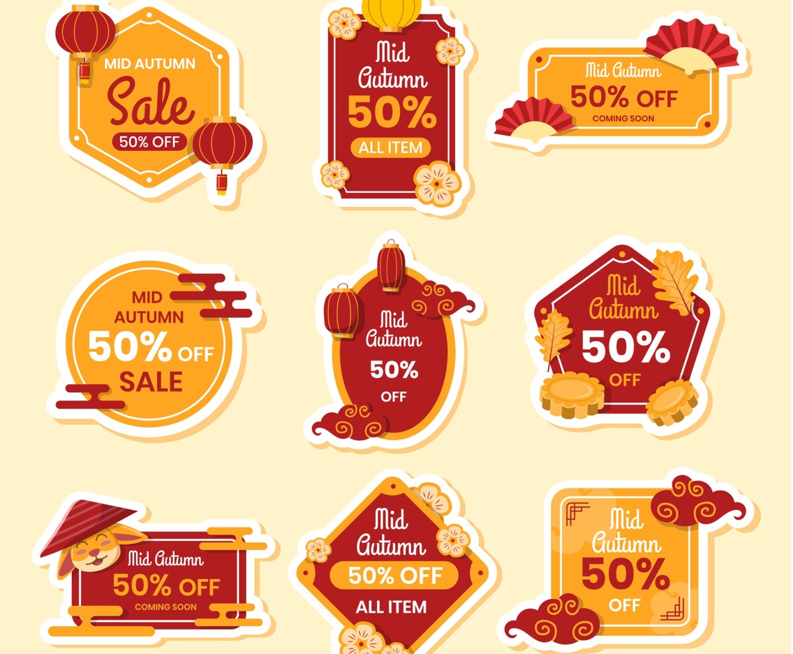 Mid Autumn Sale Badges Collection