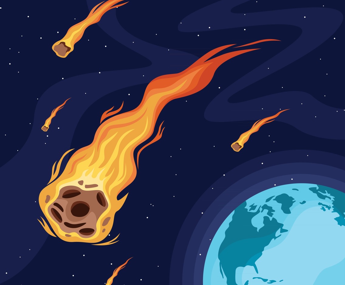 Meteor Passing Around Earth