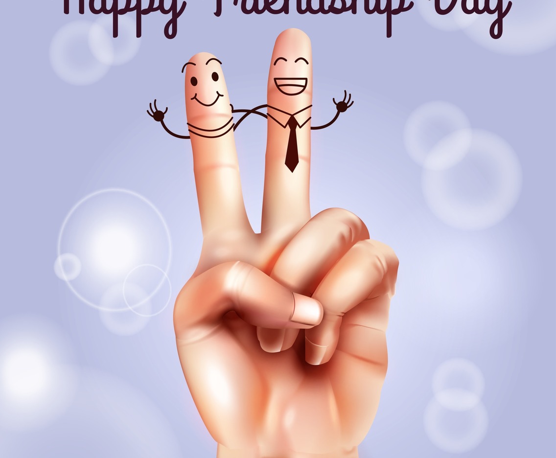 Happy Friendship Day illustration with realistic hand